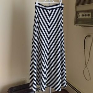 Ann Taylor Mitered Stripe Maxi Skirt